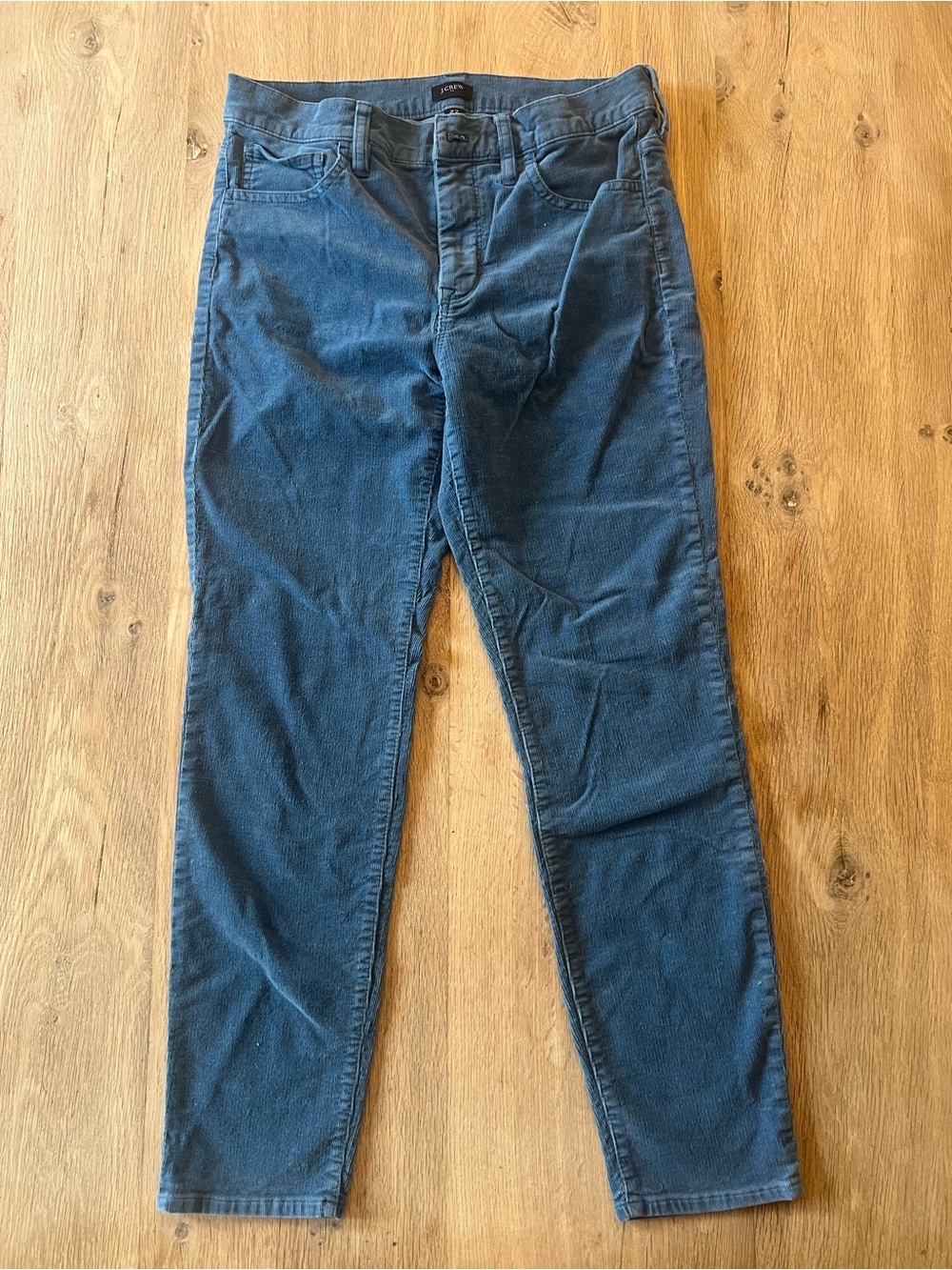 J.Crew Factory Blue Corduroy Skinny Jeans Size 27 Mid Rise Stretch Y2K